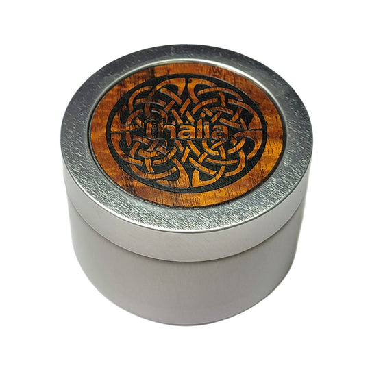 Hawaiian Koa Celtic Knot Stash Tin