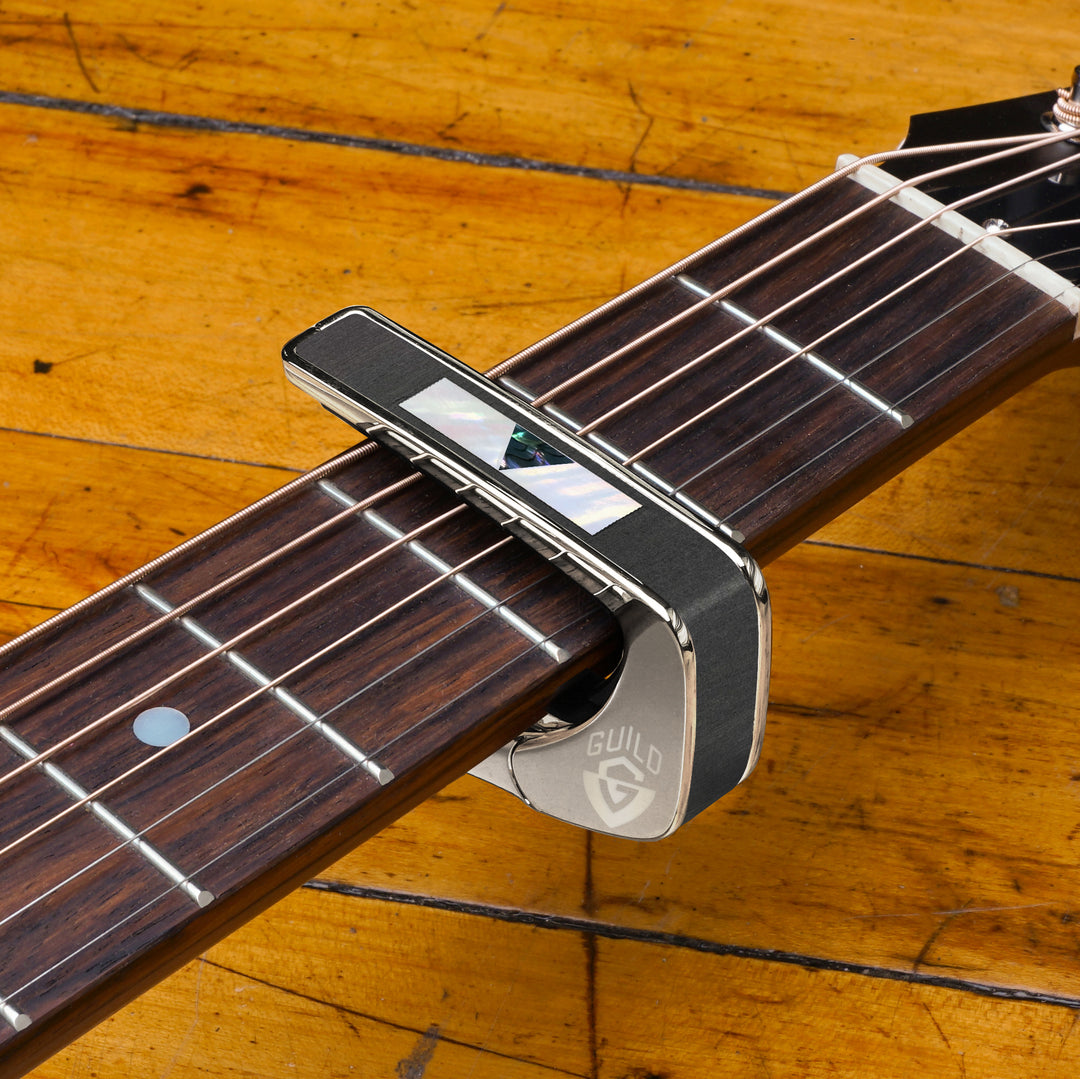 Guild V-Block Black Ebony Inked & Pearl | Officially Licensed Capo