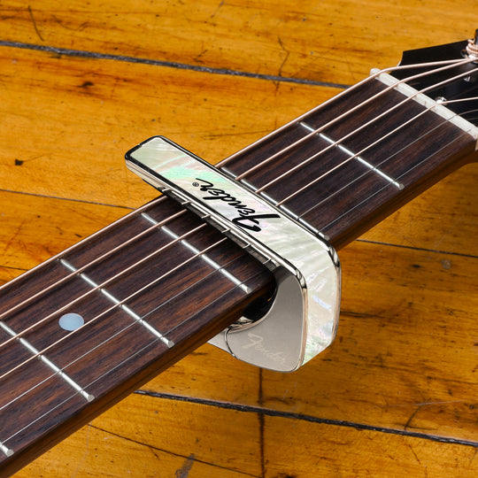 Fender Mother of Pearl with Black Perine Logo | Officially Licensed Capo