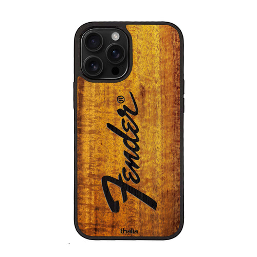 Fender Koa Horizontal Perine Logo Engraved & Inked | iPhone Case