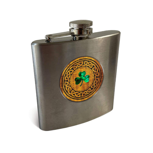 Shamrock & Celtic Knot Whiskey Flask