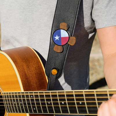 Texas Lone Star | Pick Puck Integrated Leather Strap