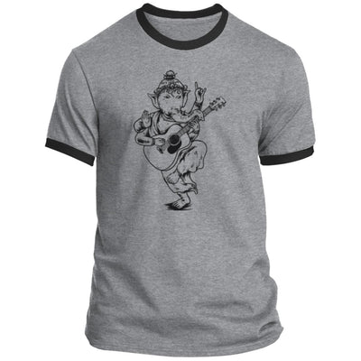 CustomCat T-Shirts Ganesh Plays 000 Guitar | Premium T-Shirt Athletic Heather-Jet Black / S