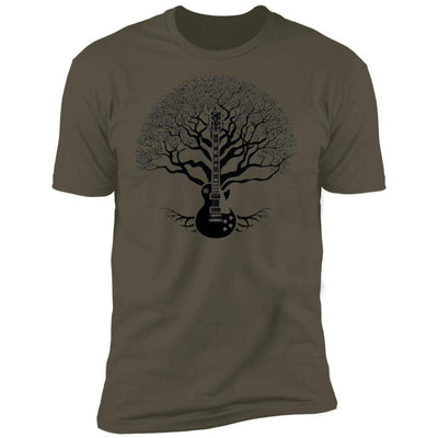 CustomCat T-Shirts Gibson Les Paul Tree of Life | Premium T-Shirt Military Green / X-Small