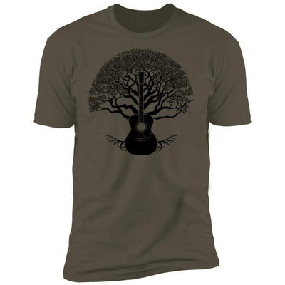 CustomCat T-Shirts Guitar Tree of Life | Premium T-Shirt Military Green / X-Small