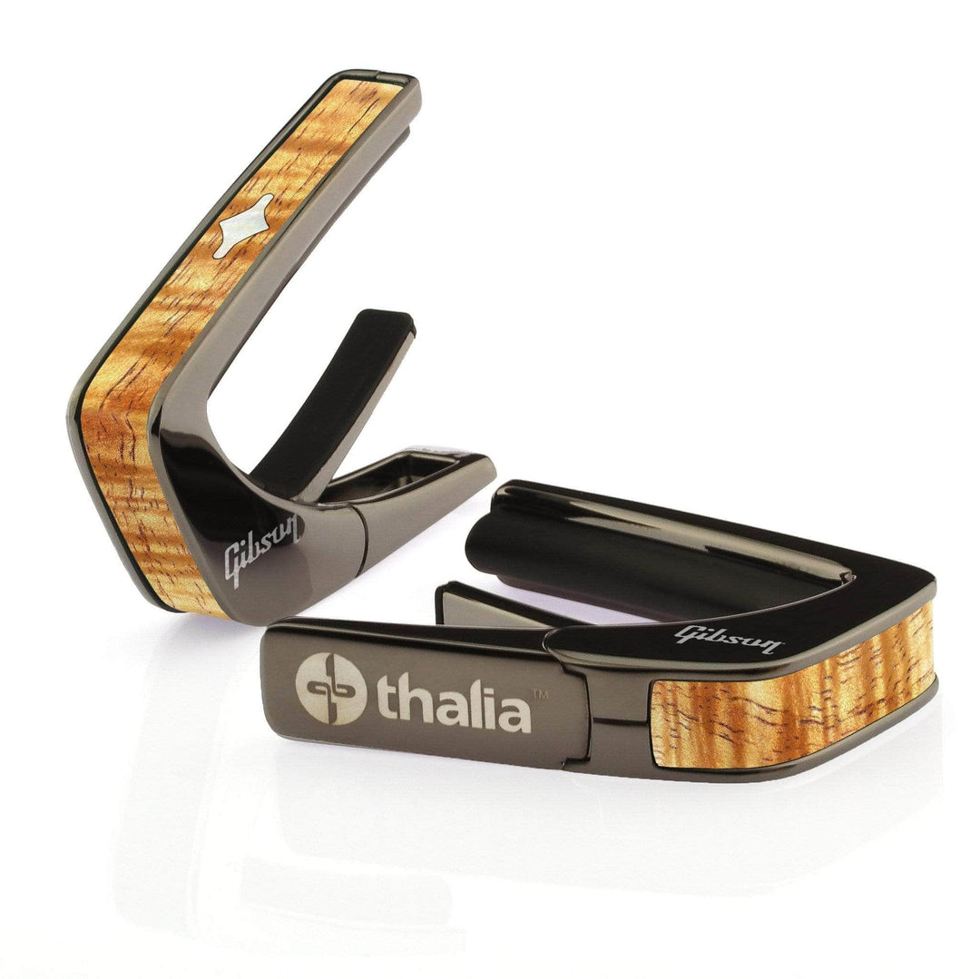 GibsonbyThalia Capo Gibson Soft Diamond | Capo Black Chrome / Hawaiian Koa