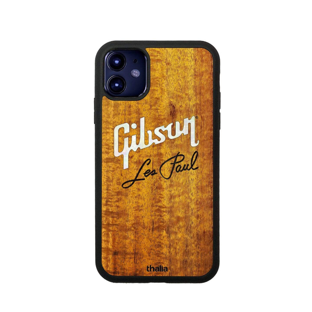 GibsonbyThalia Phone Case Gibson Pearl Logo with Les Paul Script Engraved | iPhone Case AAA Curly Koa / iPhone 11