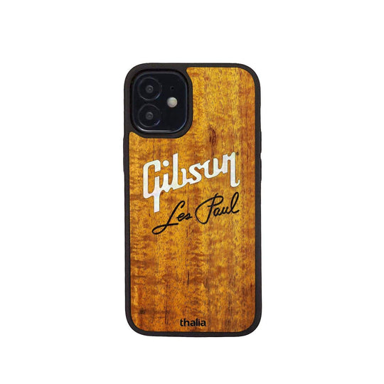 GibsonbyThalia Phone Case Gibson Pearl Logo with Les Paul Script Engraved | iPhone Case AAA Curly Koa / iPhone 12 Mini