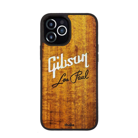 GibsonbyThalia Phone Case Gibson Pearl Logo with Les Paul Script Engraved | iPhone Case AAA Curly Koa / iPhone 12 Pro Max