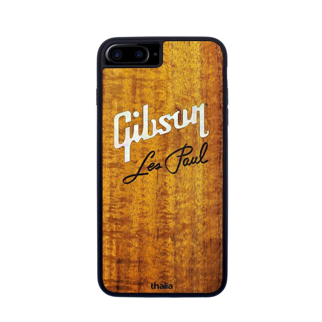 GibsonbyThalia Phone Case Gibson Pearl Logo with Les Paul Script Engraved | iPhone Case AAA Curly Koa / iPhone 6/7/8 Plus