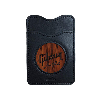 GibsonbyThalia Phone Wallet Gibson Les Paul Logo Inked | Leather Phone Wallet Santos Rosewood