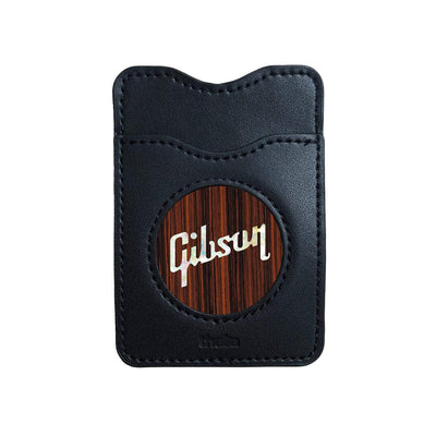 GibsonbyThalia Phone Wallet Gibson Pearl Logo | Leather Phone Wallet Indian Rosewood