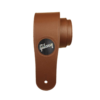 GibsonbyThalia Strap Black Ebony & Gibson Pearl Logo Inlay | Italian Leather Strap Brown / Standard