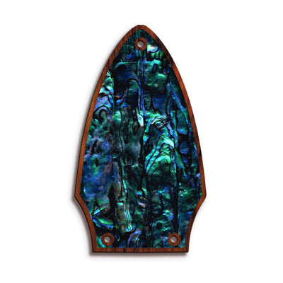 GibsonbyThalia Truss Rod Cover Custom Truss Rod Cover | Shape T8 - Fits Many Gibson Guitars Blue Abalone / Santos Rosewood