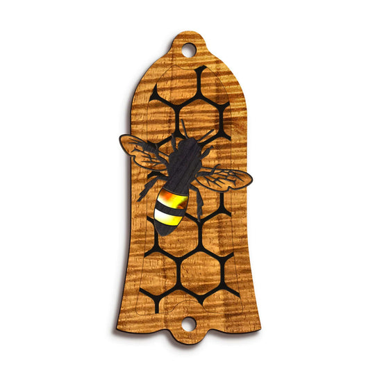 GibsonbyThalia Truss Rod Cover Gibson Truss Rod Cover | Shape T1 - Fits Gibson Guitars Save the Bees / AAA Curly Koa