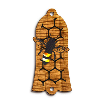 GibsonbyThalia Truss Rod Cover Gibson Truss Rod Cover | Shape T1 - Fits Gibson Guitars Save the Bees / AAA Curly Koa