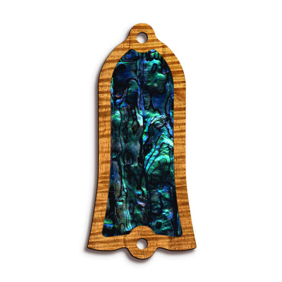 GibsonbyThalia Truss Rod Cover Gibson Truss Rod Cover (Traditional) | Shape T22 - Fits Gibson Guitars Blue Abalone / AAA Curly Koa