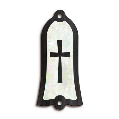 GibsonbyThalia Truss Rod Cover Gibson Truss Rod Cover (Traditional) | Shape T22 - Fits Gibson Guitars Cross in Pearl / Black Ebony