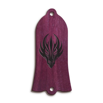 GibsonbyThalia Truss Rod Cover Gibson Truss Rod Cover (Traditional) | Shape T22 - Fits Gibson Guitars Engraved Dragonhead / Purpleheart