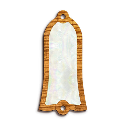 GibsonbyThalia Truss Rod Cover Gibson Truss Rod Cover (Traditional) | Shape T22 - Fits Gibson Guitars Mother of Pearl / AAA Curly Koa
