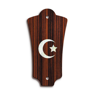 GuildbyThalia Truss Rod Cover Custom Truss Rod Cover | Shape T2 - Fits Most Guild Guitars Pearl Crescent Moon / Indian Rosewood