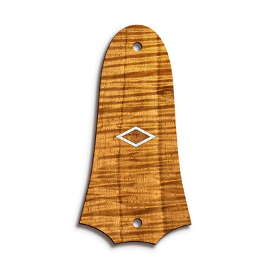 TaylorbyThalia Truss Rod Cover Classic Taylor Inlay Truss Rod Cover | Shape T4 - Fits 2 Hole Taylor Guitars Solitaire / AAA Curly Koa