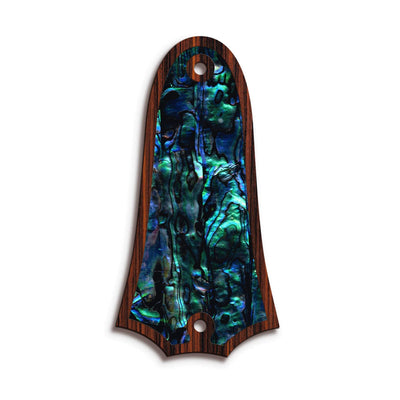 TaylorbyThalia Truss Rod Cover Custom Truss Rod Cover | Shape T4 - Fits 2 Hole Taylor Guitars Blue Abalone / Indian Rosewood