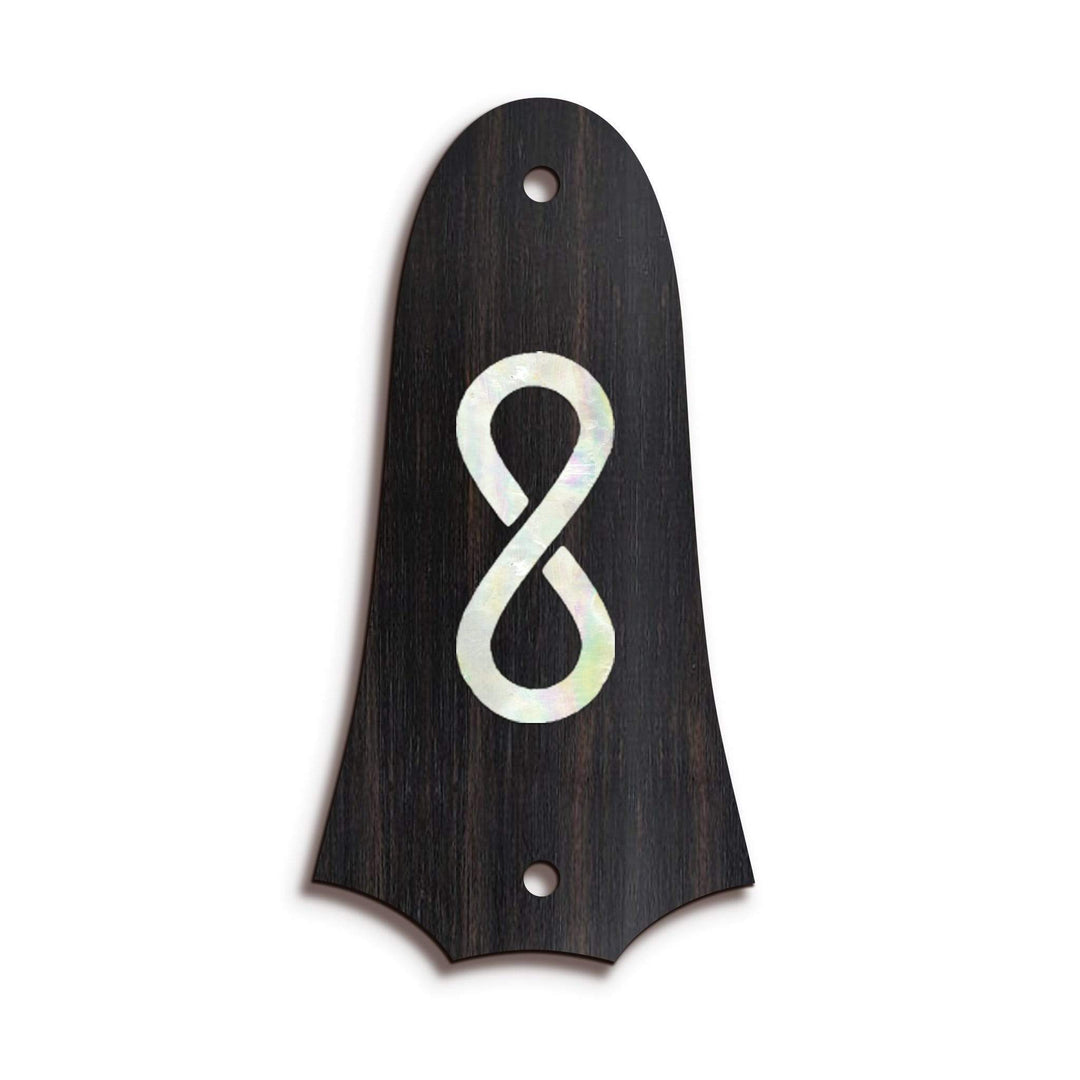 TaylorbyThalia Truss Rod Cover Custom Truss Rod Cover | Shape T4 - Fits 2 Hole Taylor Guitars Pearl Infinity / Black Ebony