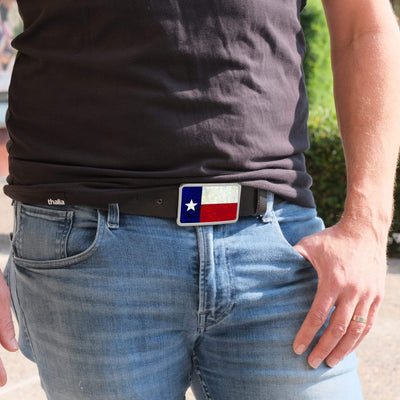 Thalia Belts Texas Lonestar Shell Inlay | Premium Leather Belt