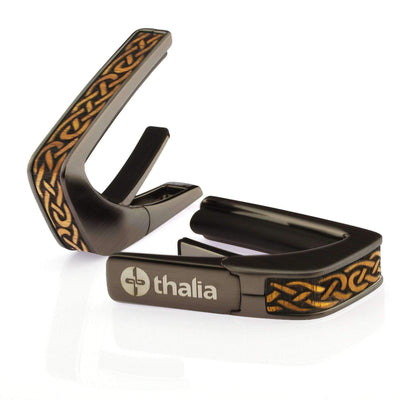 Thalia Capo Hawaiian Koa Celtic Knot | Deluxe Capo Brushed Black