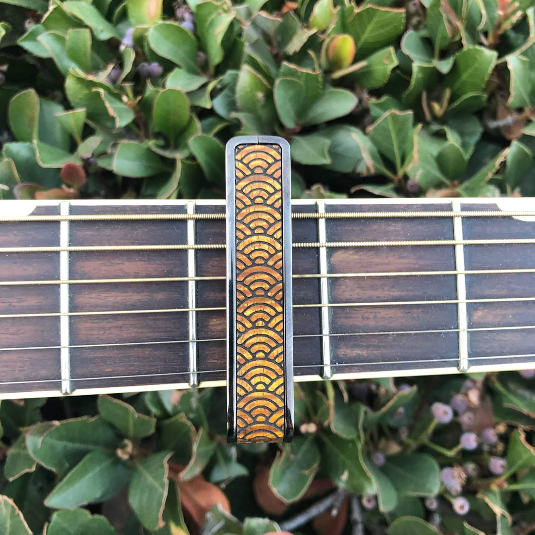 Thalia Capo Seigaiha Waves Hawaiian Koa | Deluxe Capo