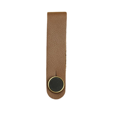 Thalia Leather Strap Tie Black Ebony | Leather Strap Tie Brown / Gold / Headstock