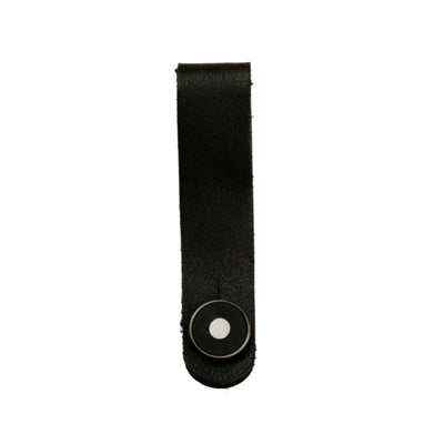 Thalia Leather Strap Tie Mother of Pearl & Black Ebony | Leather Strap Tie Black / Black / Headstock
