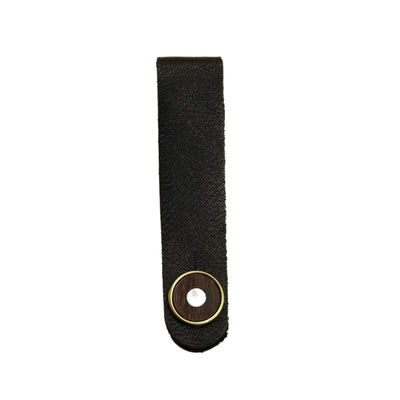 Thalia Leather Strap Tie Mother of Pearl & Indian Rosewood | Leather Strap Tie Black / Gold / Headstock