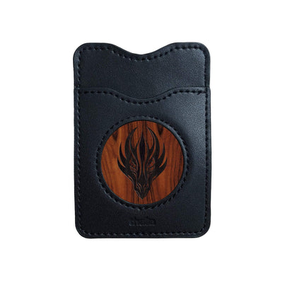 Thalia Phone Wallet Dragonhead Engraving | Leather Phone Wallet Santos Rosewood