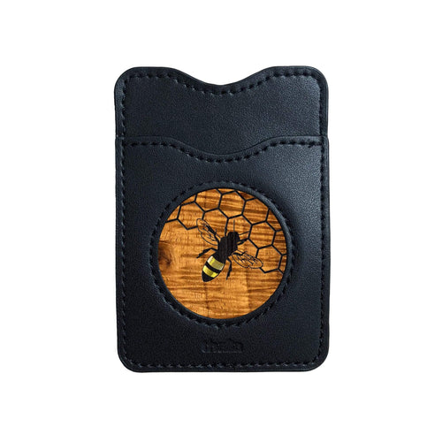 Thalia Phone Wallet Pearl Bee & Honeycomb | Leather Phone Wallet AAA Curly Koa
