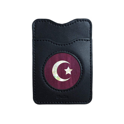 Thalia Phone Wallet Pearl Crescent Moon & Star | Leather Phone Wallet Purpleheart