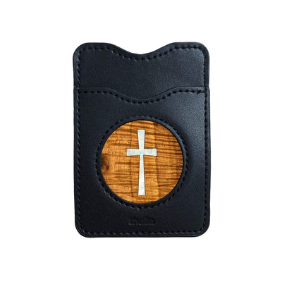Thalia Phone Wallet Pearl Cross | Leather Phone Wallet AAA Curly Koa