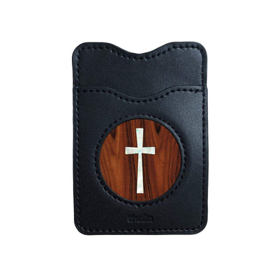 Thalia Phone Wallet Pearl Cross | Leather Phone Wallet Santos Rosewood