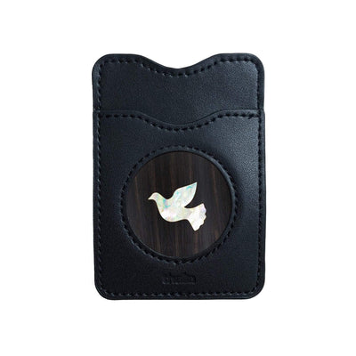 Thalia Phone Wallet Pearl Dove | Leather Phone Wallet Black Ebony