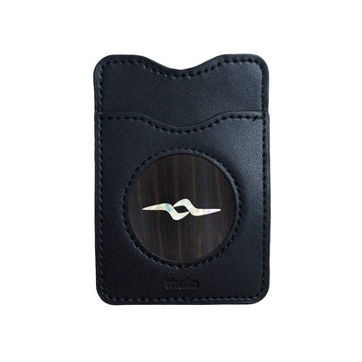 Thalia Phone Wallet Pearl Koa | Leather Phone Wallet Black Ebony