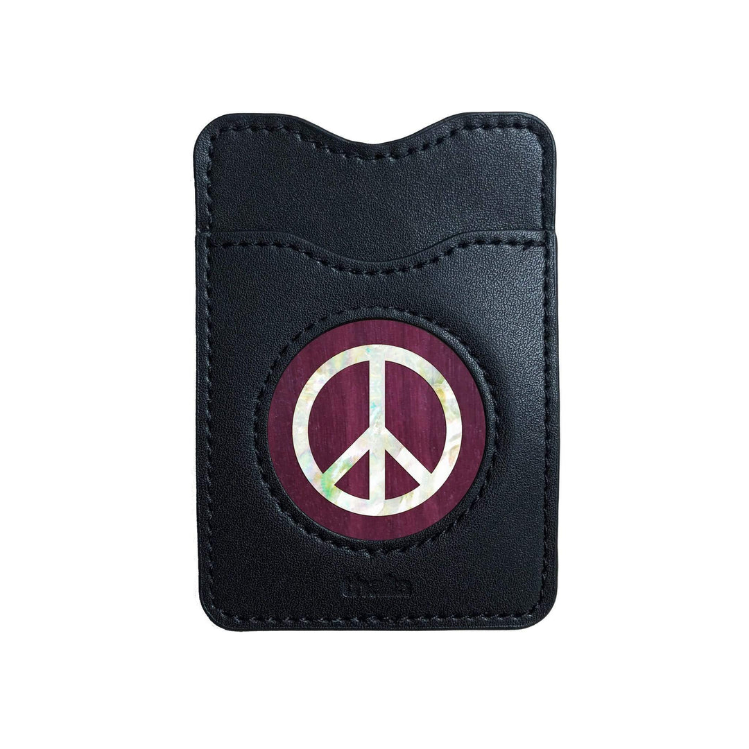Thalia Phone Wallet Pearl Peace Sign | Leather Phone Wallet Purpleheart