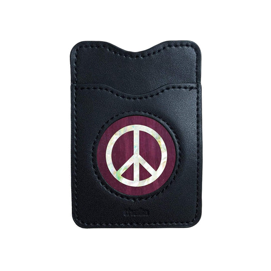 Thalia Phone Wallet Pearl Peace Sign | Leather Phone Wallet Purpleheart