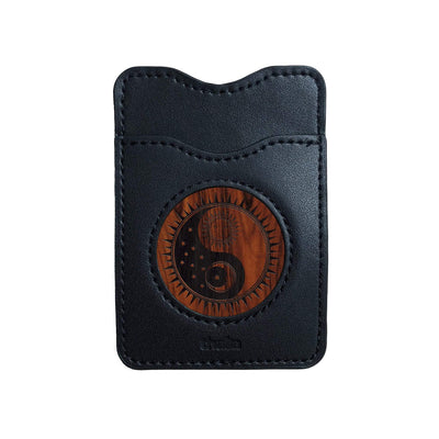 Thalia Phone Wallet Yin Yang Night & Day Engraving | Leather Phone Wallet Santos Rosewood