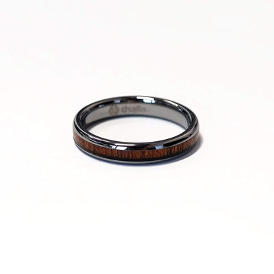 Thalia Ring AAA Curly Hawaiian Koa | Tungsten Carbide Ring 4mm
