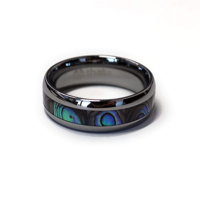 Thalia Ring Blue Abalone | Tungsten Carbide Ring 8mm