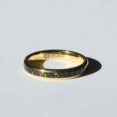 Thalia Ring Carbon Fibre | Tungsten Carbide Ring 4mm
