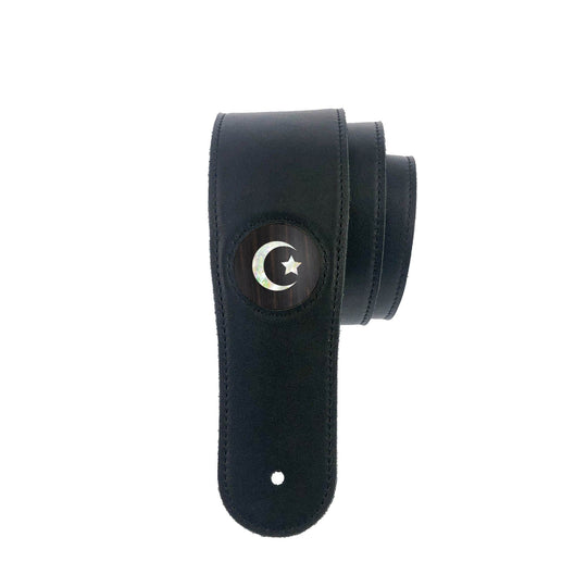 Thalia Strap Black Ebony & Pearl Crescent Moon & Star Inlay | Italian Leather Strap Black / Standard