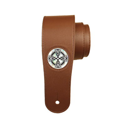 Thalia Strap Pearl Celtic Cross | Italian Leather Strap Brown / Standard