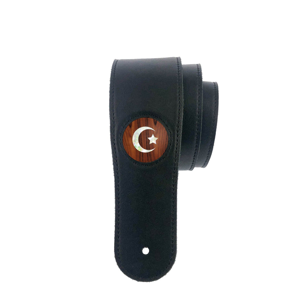 Thalia Strap Santos Rosewood & Pearl Crescent Moon & Star Inlay | Italian Leather Strap Black / Standard